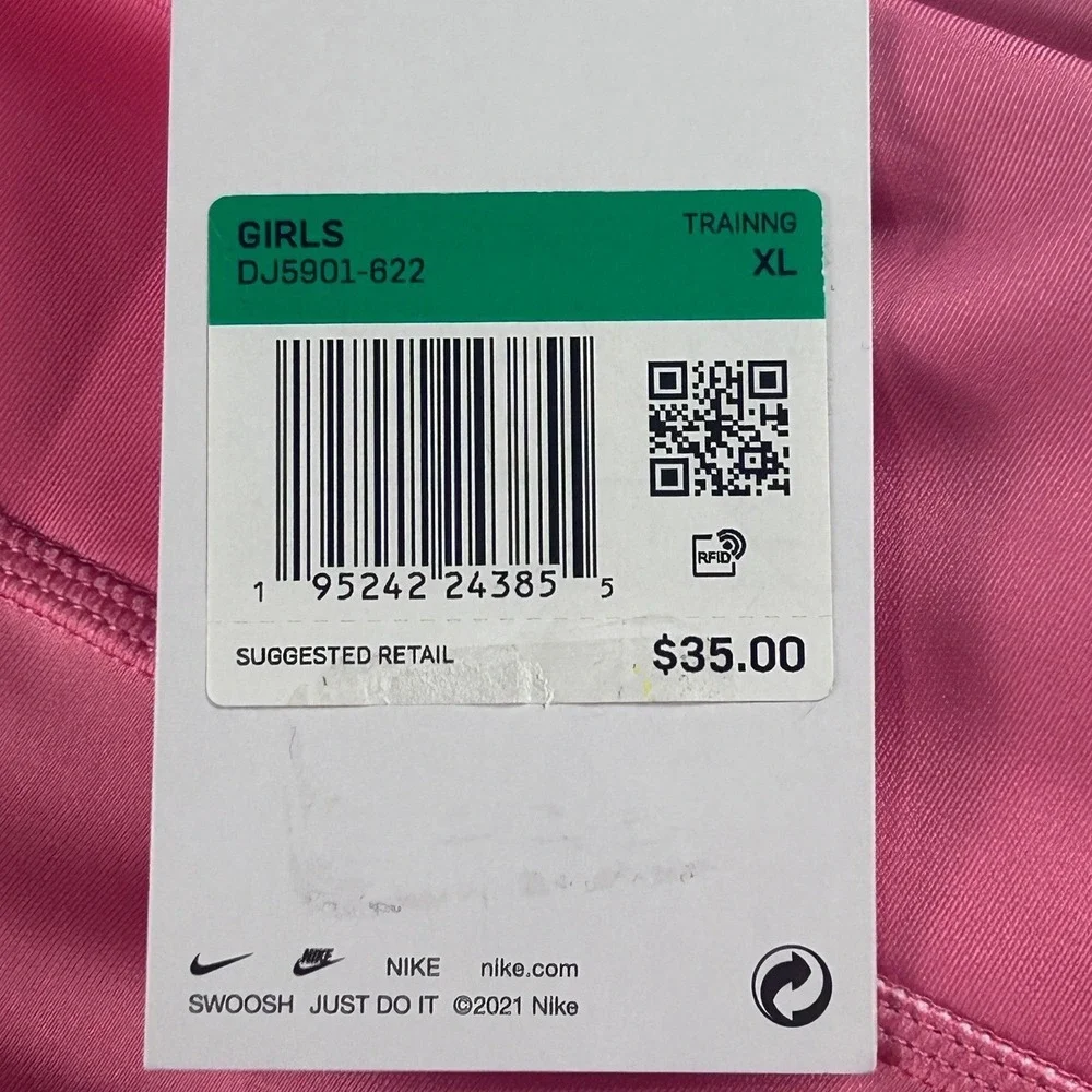 Nike Girls XL‎ Dri-FIT Training Leggings Pink Shiny Shimmer DJ5901-622 NWT